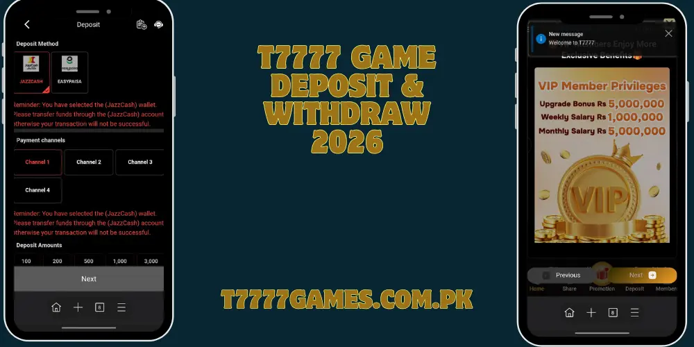 T7777 Game Deposit And Withdraw